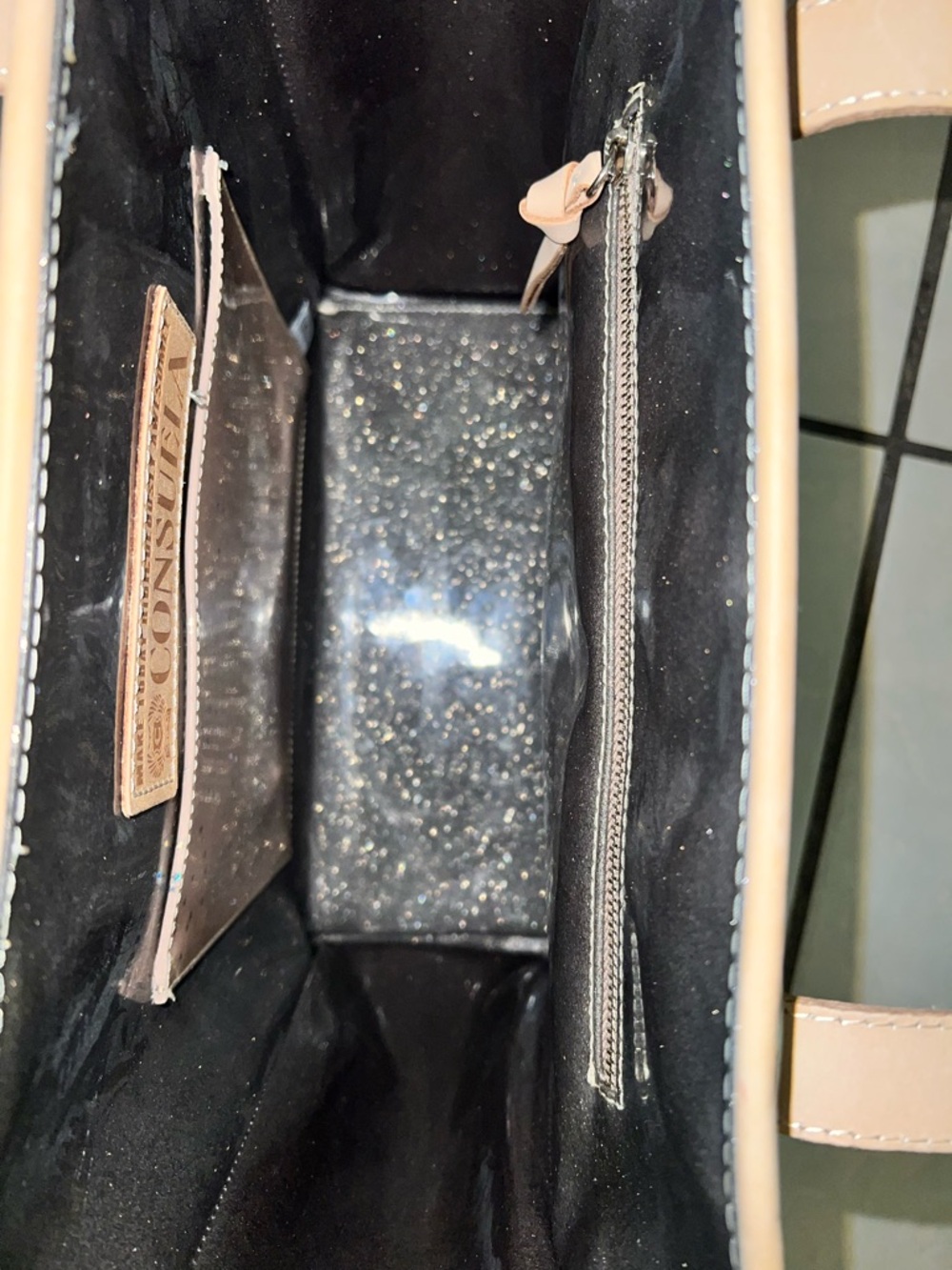Consuela Iridescent Leopard-Print Tote in Tan and Brown - Picture 13 of 16